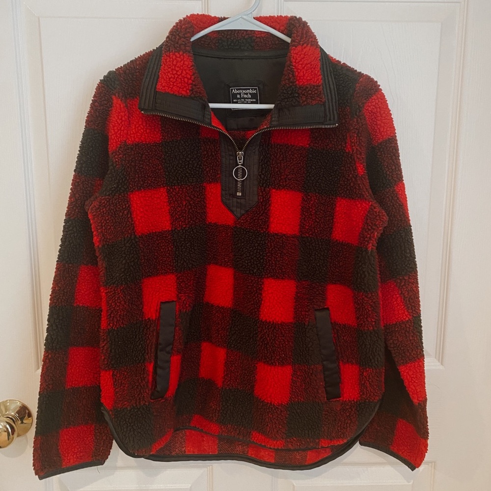 Abercrombie & Fitch Sherpa Half-Zip Sweatshirt